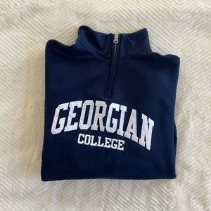 Georgian College Zip Sweater Navy